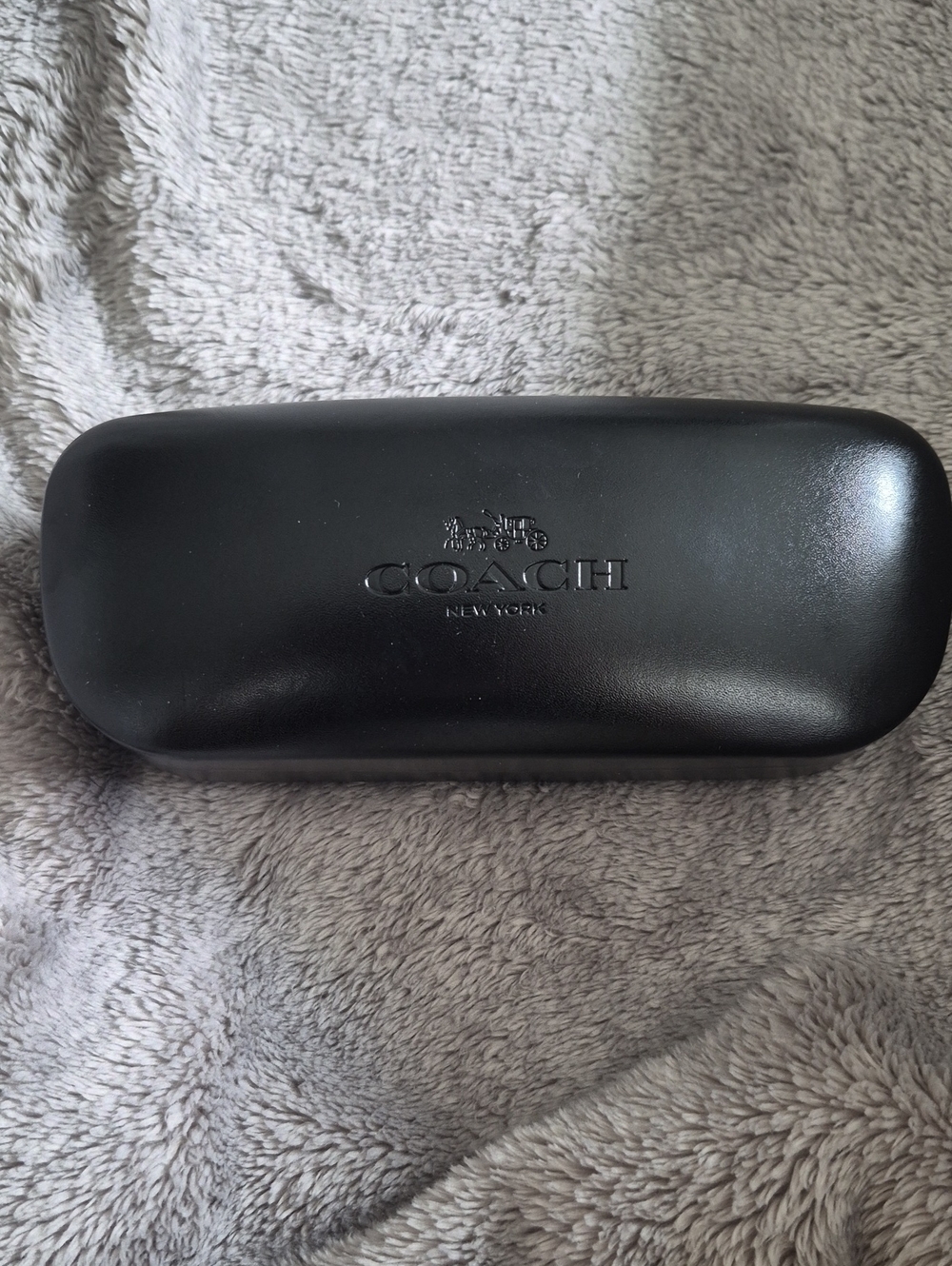 Coach Black Hard Sunglasses Case with Embossed Logo